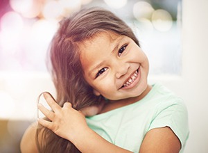 Girl smiling at camera