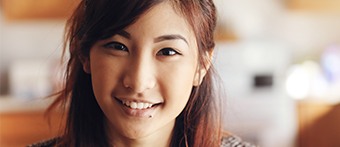 Woman smiling at camera